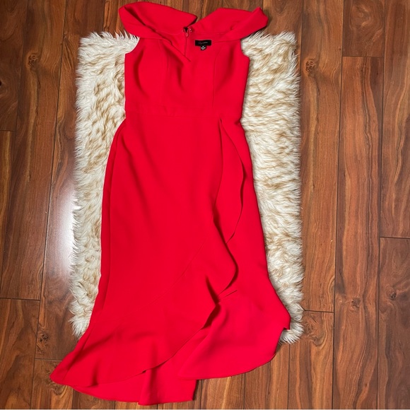 Aqua off shoulder crepe midi dress 💃🏻 - Picture 7 of 9